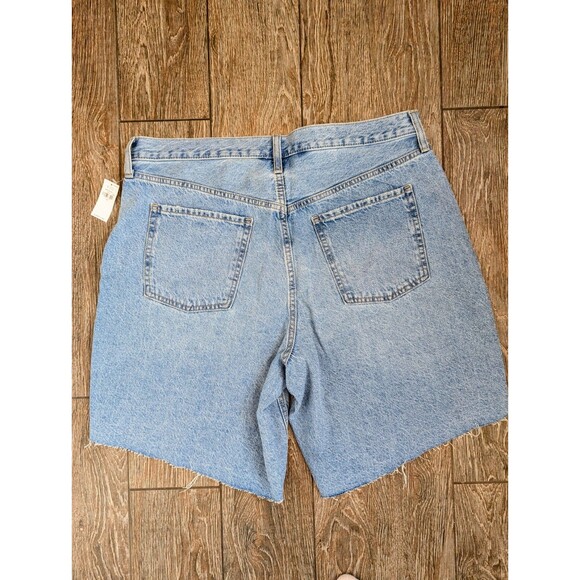 Minimalist Style Baggy Cutoff Jean Shorts  Mid Rise Women's Size 14 - Picture 2 of 2